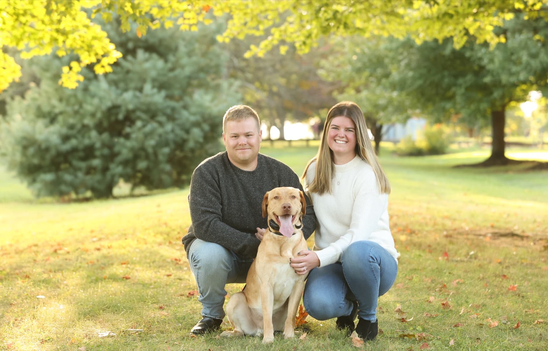 Ryan and Jolene Gouger with Kash — the family behind Gouger's Tree Care